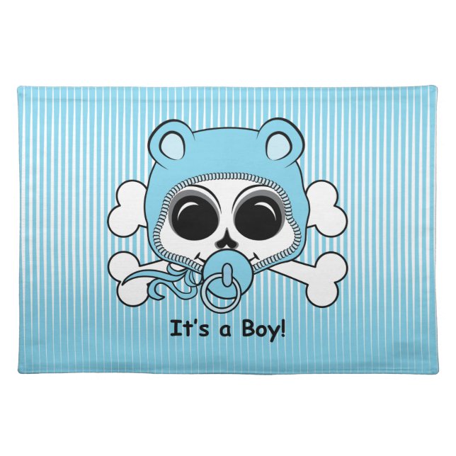 Cute Baby Boy Skull Placemat (Front)