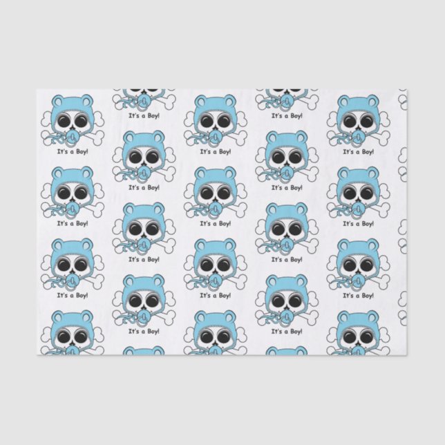 Cute Baby Boy Skull Tissue Paper (Front)