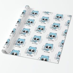 Cute Baby Boy Skull Wrapping Paper