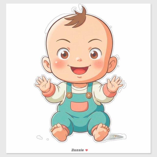 Cute Baby Boy Sticker (Sheet)