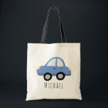 Cute Baby Boy's Car Vehicle and Name Tote Bag<br><div class="desc">This cute boy's transport themed tote bag features a car vehicle doodle, and has place for you to add your child/baby's name in beautiful typography. Perfect to use as a bag for your little boy, or as a simple diaper bag for a new mom! Great gift for car lovers. Check...</div>