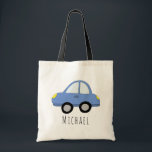 Cute Baby Boy's Car Vehicle and Name Tote Bag<br><div class="desc">This cute boy's transport themed tote bag features a car vehicle doodle, and has place for you to add your child/baby's name in beautiful typography. Perfect to use as a bag for your little boy, or as a simple diaper bag for a new mom! Great gift for car lovers. Check...</div>