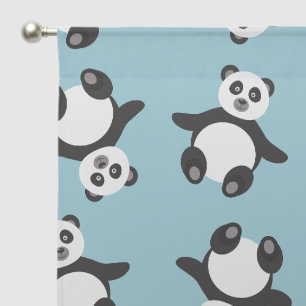 Cute baby boys nursery tiled pattern sheer curtains