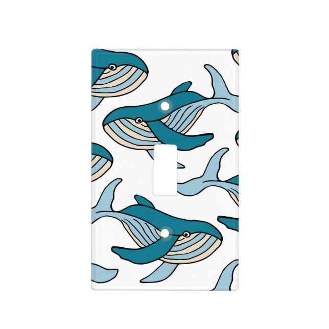 Cute Baby Boys Ocean Whale Light Switch Cover (Front)