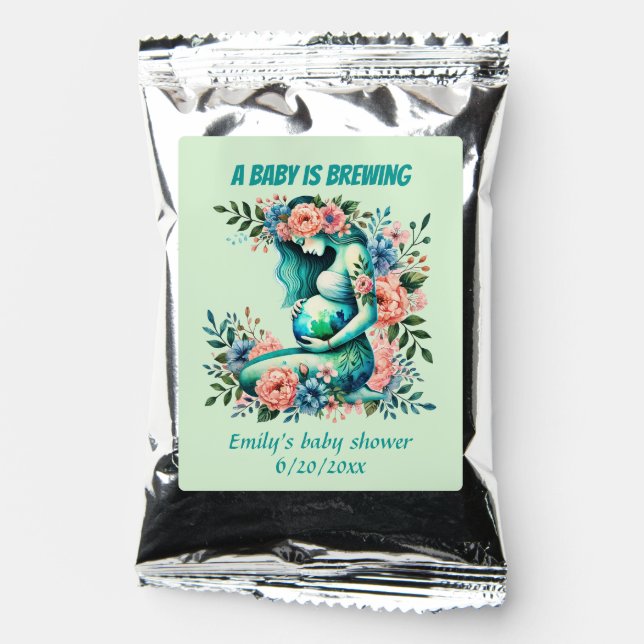 Cute baby brewing shower customizable  coffee drink mix (Front)