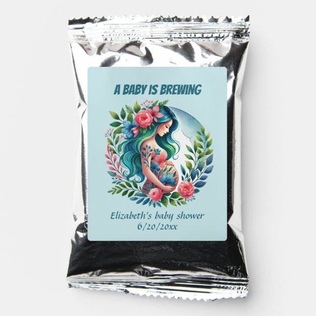 Cute baby brewing shower customizable  coffee drink mix (Front)