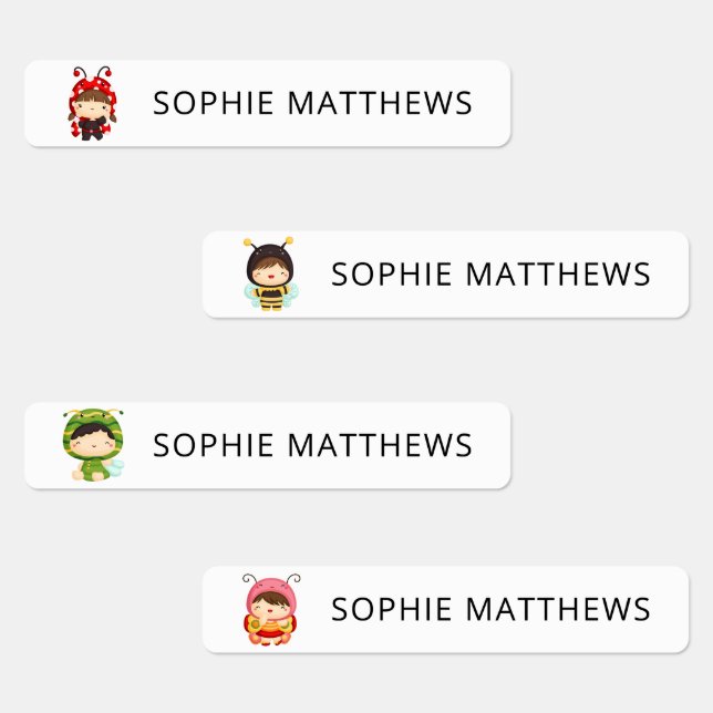 Cute Baby Bugs Custom Personalized Name Clothing Labels (Group)