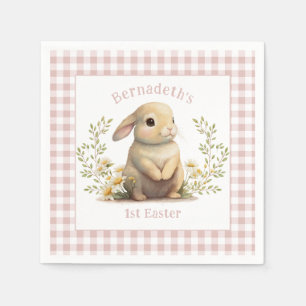 Cute Baby Bunny 1st Easter Party Napkins