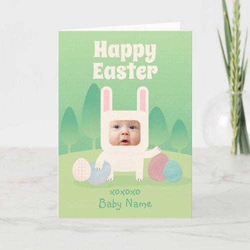 Cute Baby Bunny Happy Easter Holiday Card