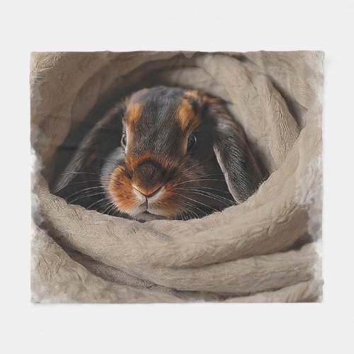 Cute Baby Bunny in a Blankie Fleece Blanket