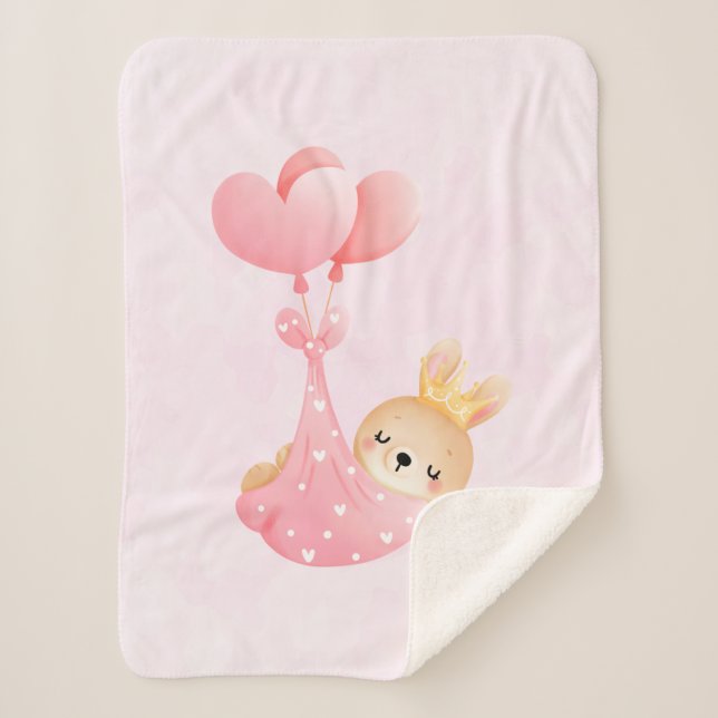 Cute Baby Bunny in a Heart Blanket (Front)