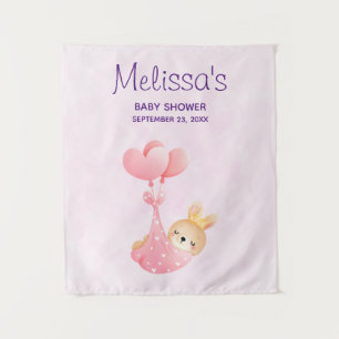 Cute Baby Bunny in a Heart Blanket Baby Shower Tapestry