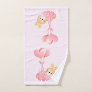 Cute Baby Bunny in a Heart Blanket Bath Towel Set