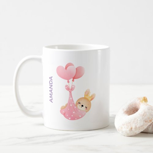 Cute Baby Bunny in a Heart Blanket Coffee Mug