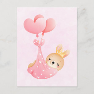 Cute Baby Bunny in a Heart Blanket Postcard