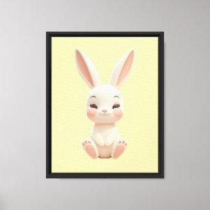 Cute Baby Bunny Nursery Canvas Print