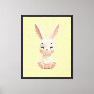 Cute Baby Bunny Nursery Canvas Print