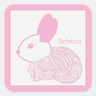 Cute Baby  Bunny on pink Rebecca