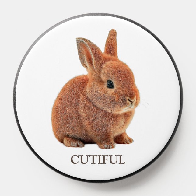 Cute Baby Bunny on White PopSocket (Popsocket)
