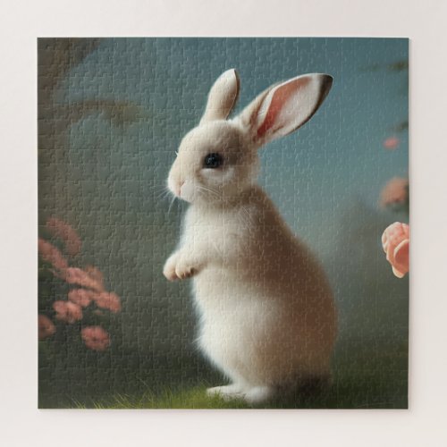 Cute Baby Bunny Portrait  Jigsaw Puzzle