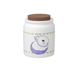Cute Baby Bunny Rabbit Easter Candy Jar
