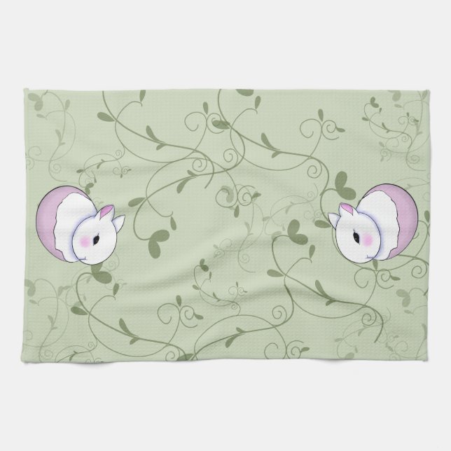 Cute Baby Bunny Rabbit Easter Towel (Horizontal)