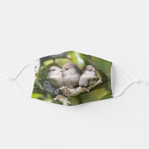 Cute Baby Bushtit Songbirds in the Pear Tree Adult Cloth Face Mask