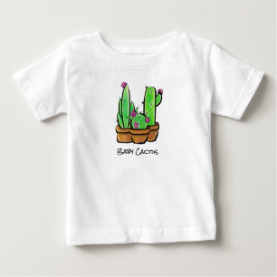 Cute baby Cactus cacti succulents pink flowering Baby T-Shirt