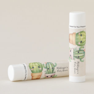 Cute Baby Cactus Succulent Baby Shower Lip Balm