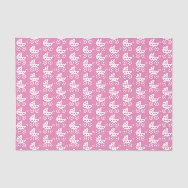 Cute baby carriage baby shower gift box filler tissue paper (Front)
