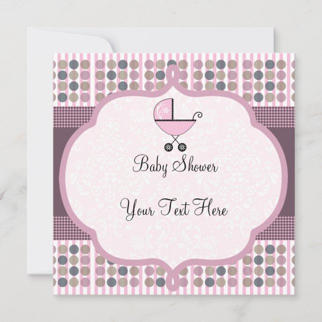 Cute Baby Carriage Invitation (Front)