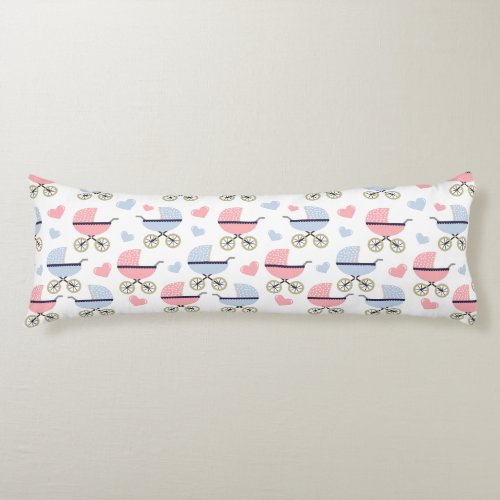 Cute Baby Carriage Pink Blue Infant Bedding Body Pillow