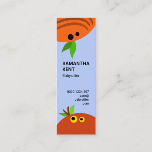 Cute Baby Carrot Apple Faces Babysitter Mini Business Card