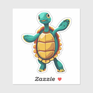Cute Baby Cartoon Character Turtle Sticker