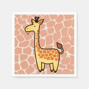 Cute Baby Cartoon Giraffe Baby Showe Napkins