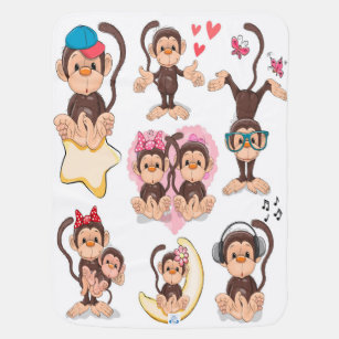 Cartoon Monkey Baby Blankets | Zazzle Cartoon Monkey Baby Blankets | Zazzle