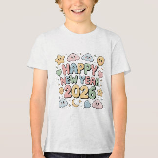Cute Baby Cartoon New Year 2026 Illustration Tri-Blend Shirt