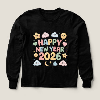 Cute Baby Cartoon New Year 2026 Illustration Tri-Blend Shirts
