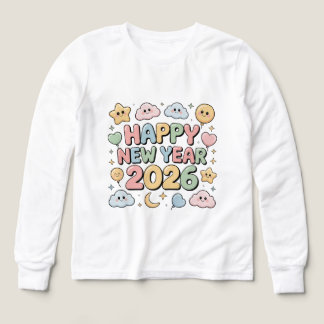 Cute Baby Cartoon New Year 2026 Illustration Tri-Blend Shirts