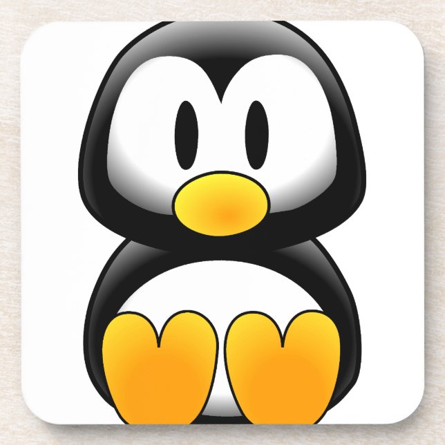Cute Baby Cartoon Penguin Drink Coaster (Front)