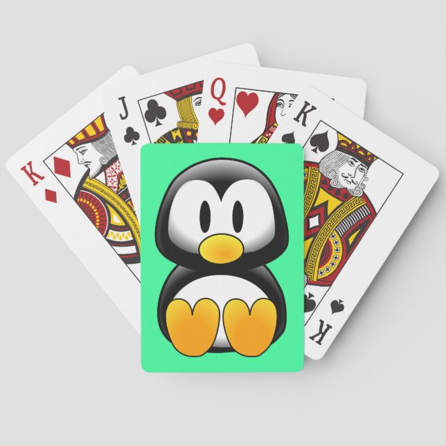 Cute Baby Cartoon Penguin Poker Cards (Back)