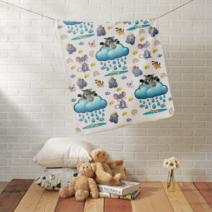 Cute Baby Cat Dog Mice Cheese Fish Bones Blanket