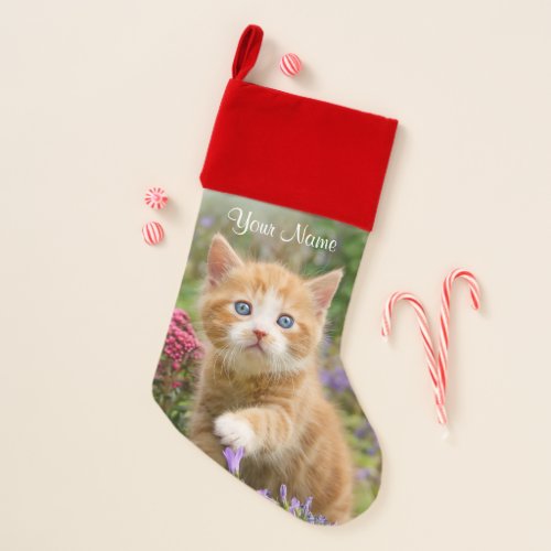 Cute Baby Cat Kitten Pet Playing Animal Photo Head Christmas Stocking