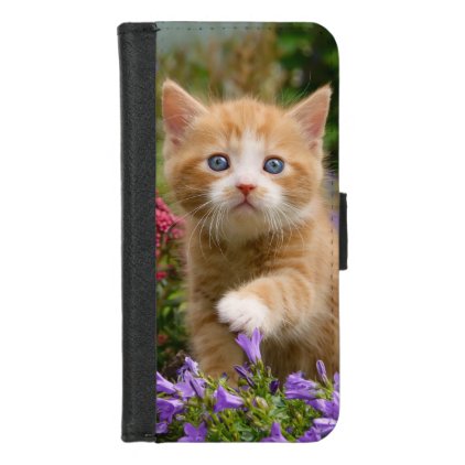 Cute Baby Cat Kitten Pet Playing Animal Photo Head iPhone 8/7 Wallet Case