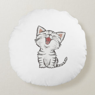 Cute baby cat round pillow