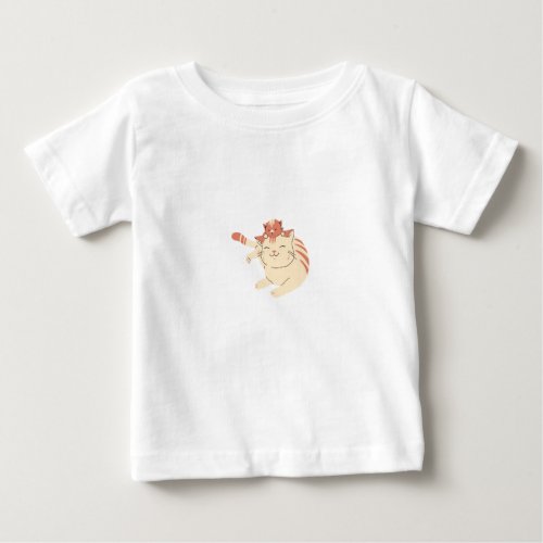 Cute baby cat sleeping on the mother morden   baby T_Shirt