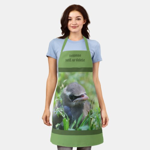 Cute Baby Cedar Waxwing Bird Personalized Apron