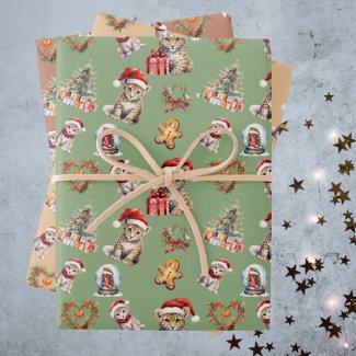 Cute Baby Cheetah Big Cat Christmas Safari Colors