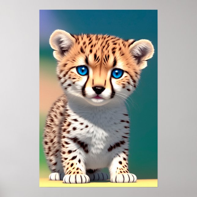 Cute Baby Cheetah for Kids | 2:3 Poster (Front)