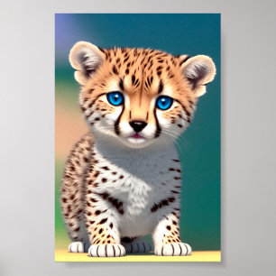 Cute Baby Cheetah for Kids 2:3 Poster